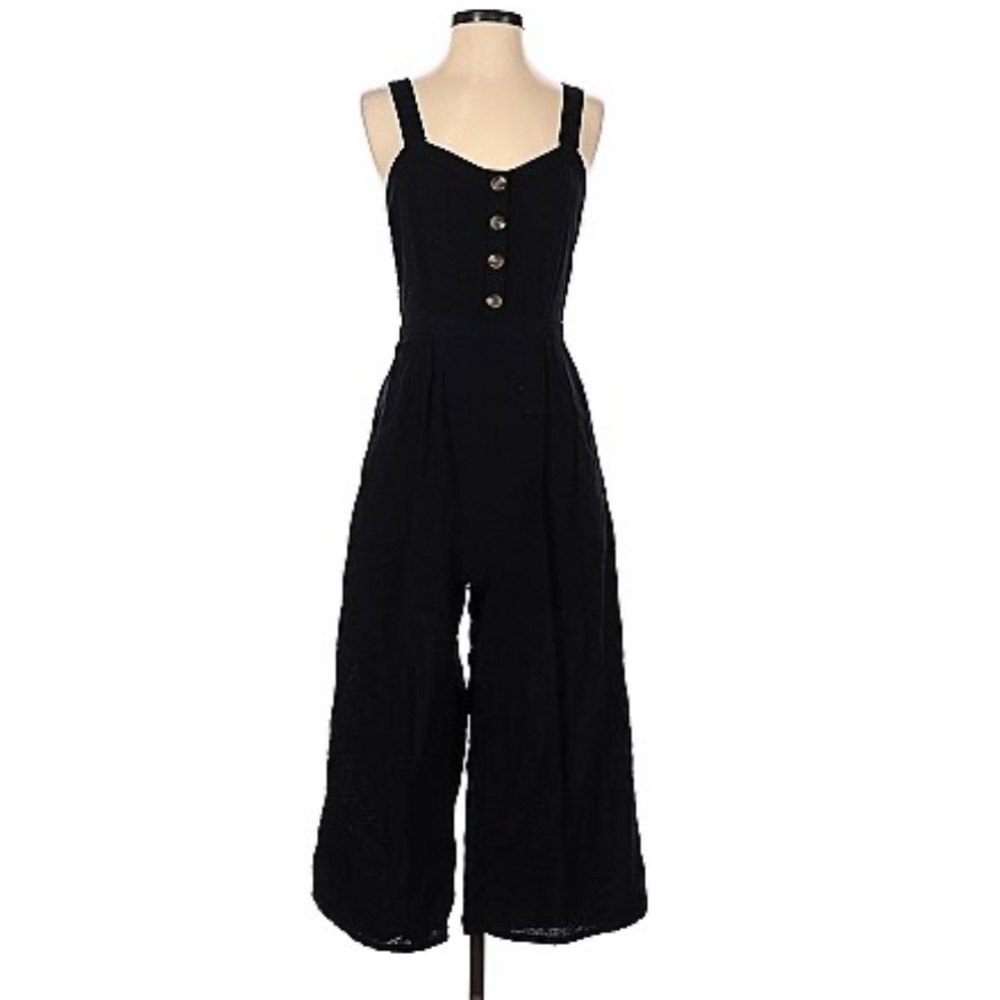 American Eagle Black Button Jumpsuit